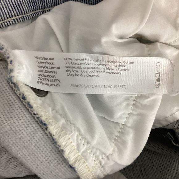 Eileen Fisher Skinny Jeans Blue White Railroad Stripe Size 6 - Picture 7 of 7